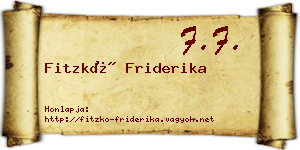 Fitzkó Friderika névjegykártya